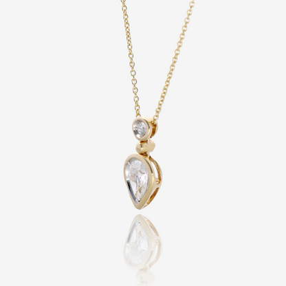 1/2ct Pear Shape Natural Diamond Pendant in 14K Yellow Gold