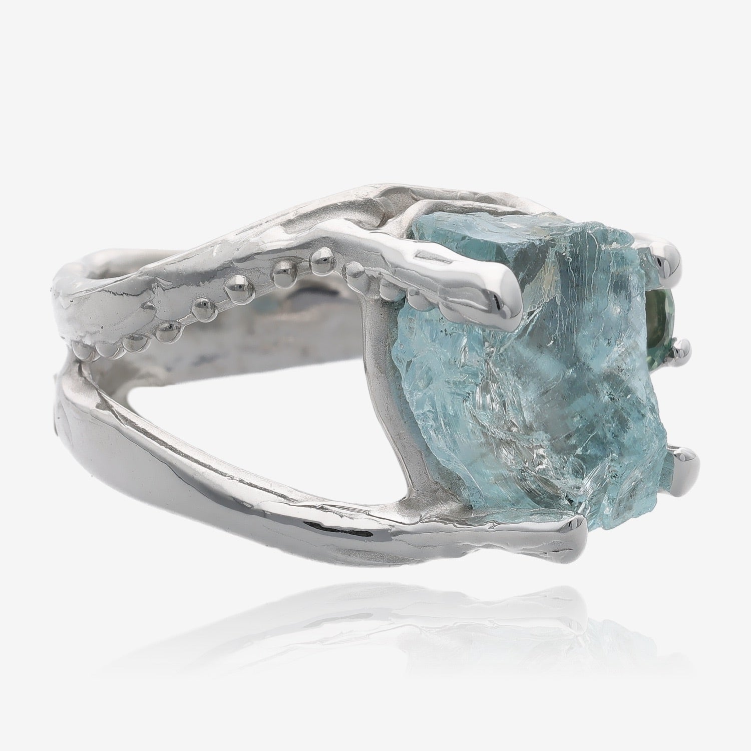 Castle in the Sky Rough Aquamarine Ring