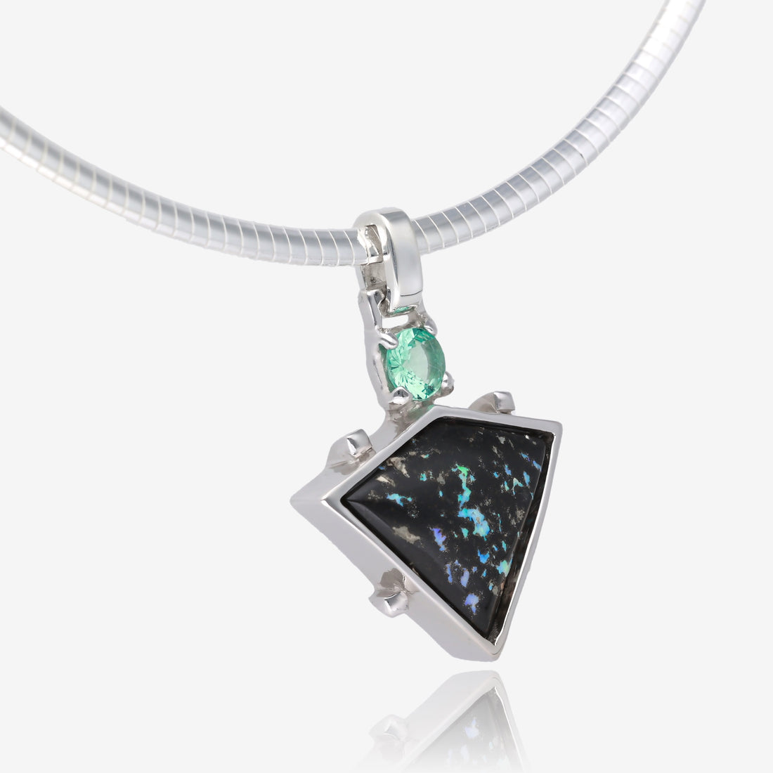 Huntress Leopard Opal and Beryl Pendant