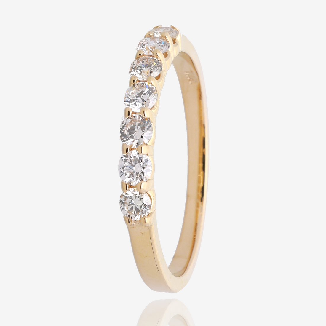 1/2ct Seven Stone Natural  Diamond Band in 14K Yellow Gold