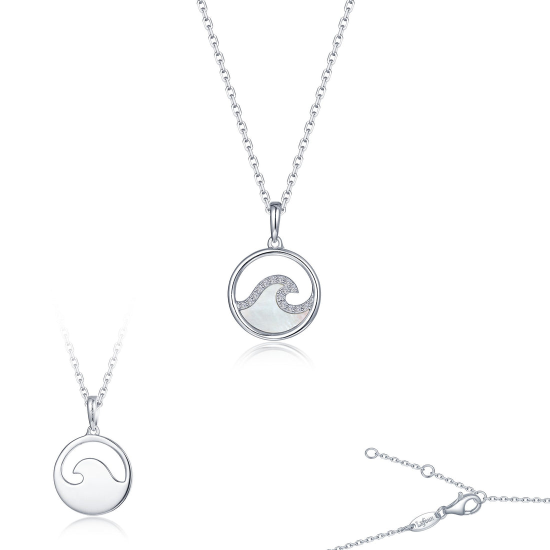 Silver Seafoam Mother Of Pearl Wave Necklace