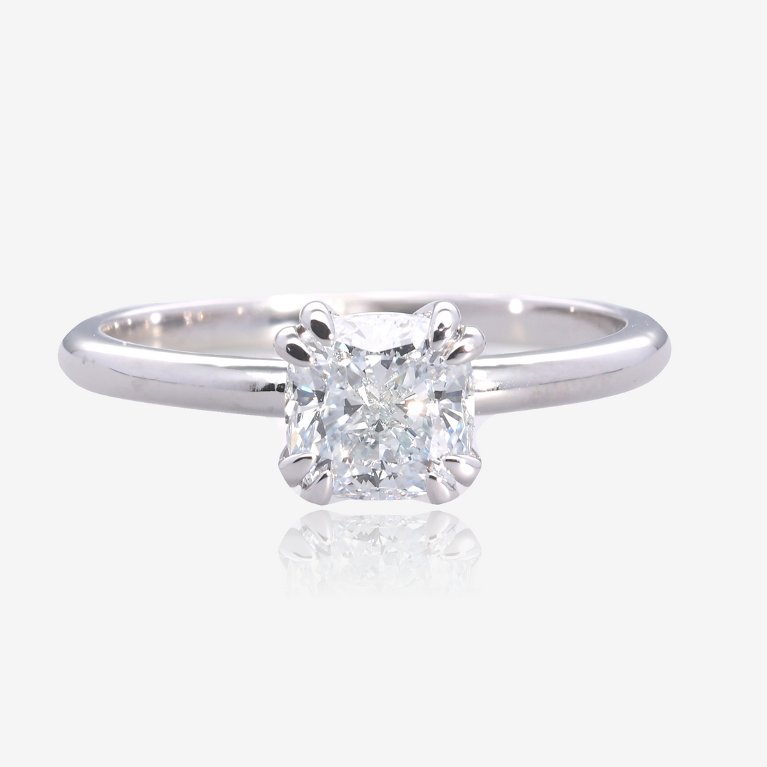 1.13ct Cushion Cut Lab Grown Diamond Solitaire in 14K White Gold