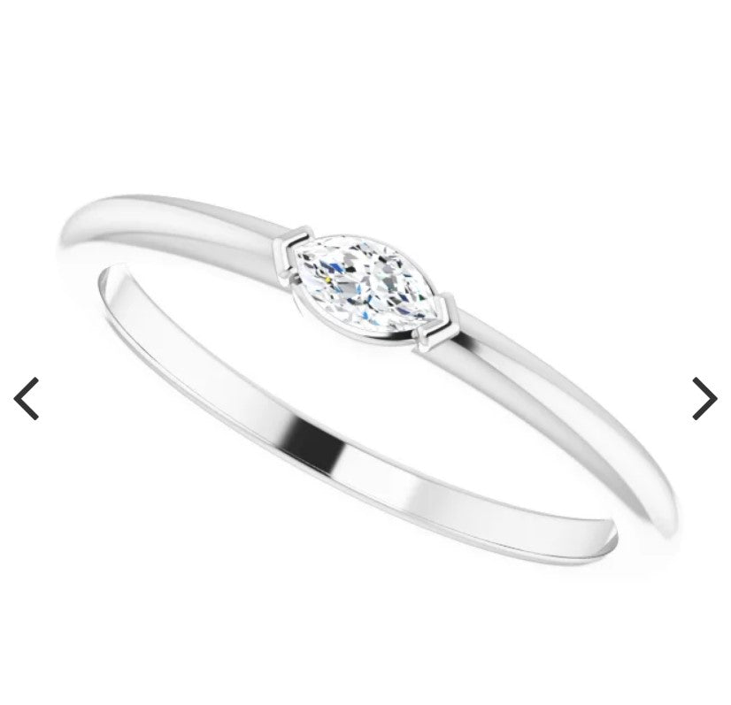 .08CT SS Marquise Diamond Promise Ring