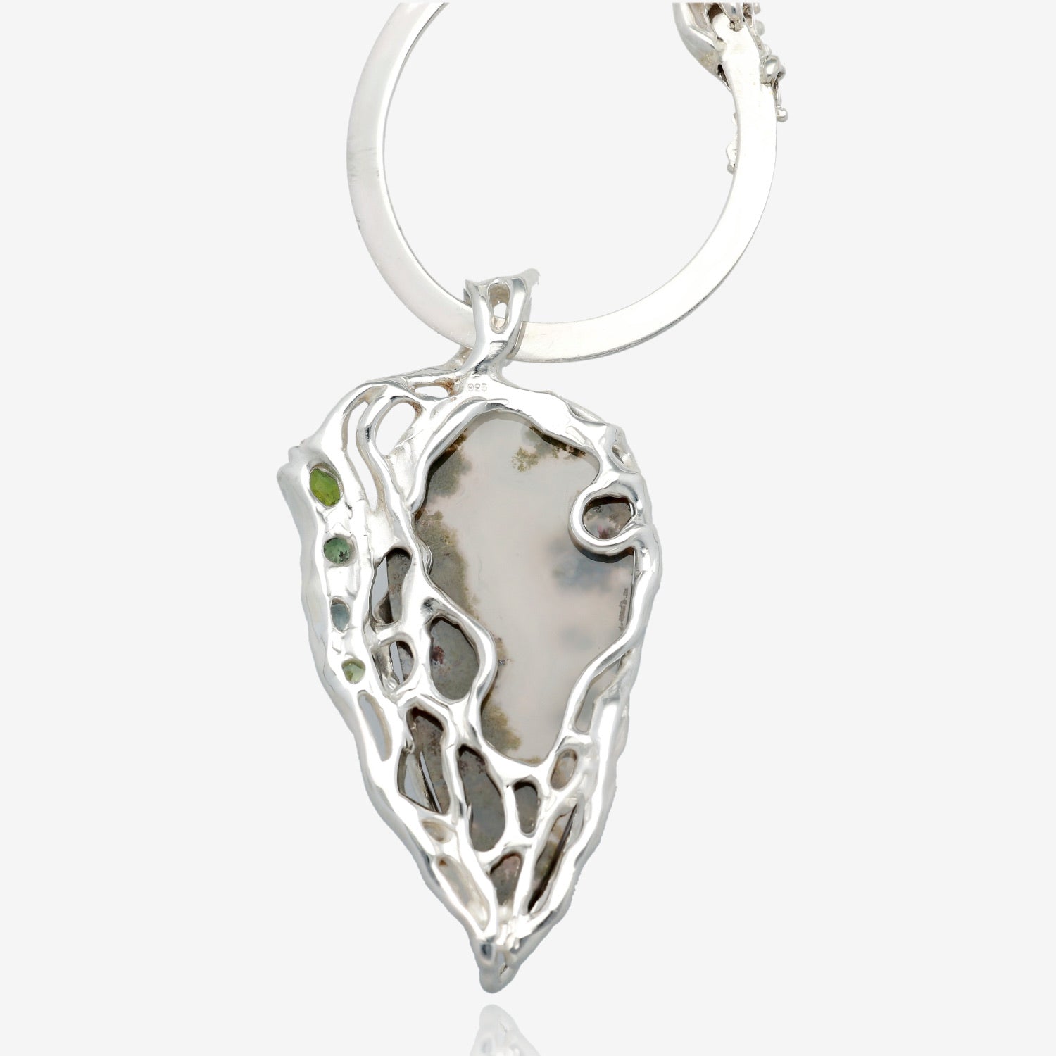 Wander Moss Agate and Tourmaline Necklace