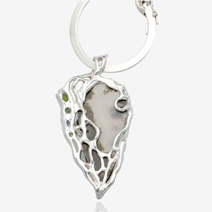 Wander Moss Agate and Tourmaline Necklace