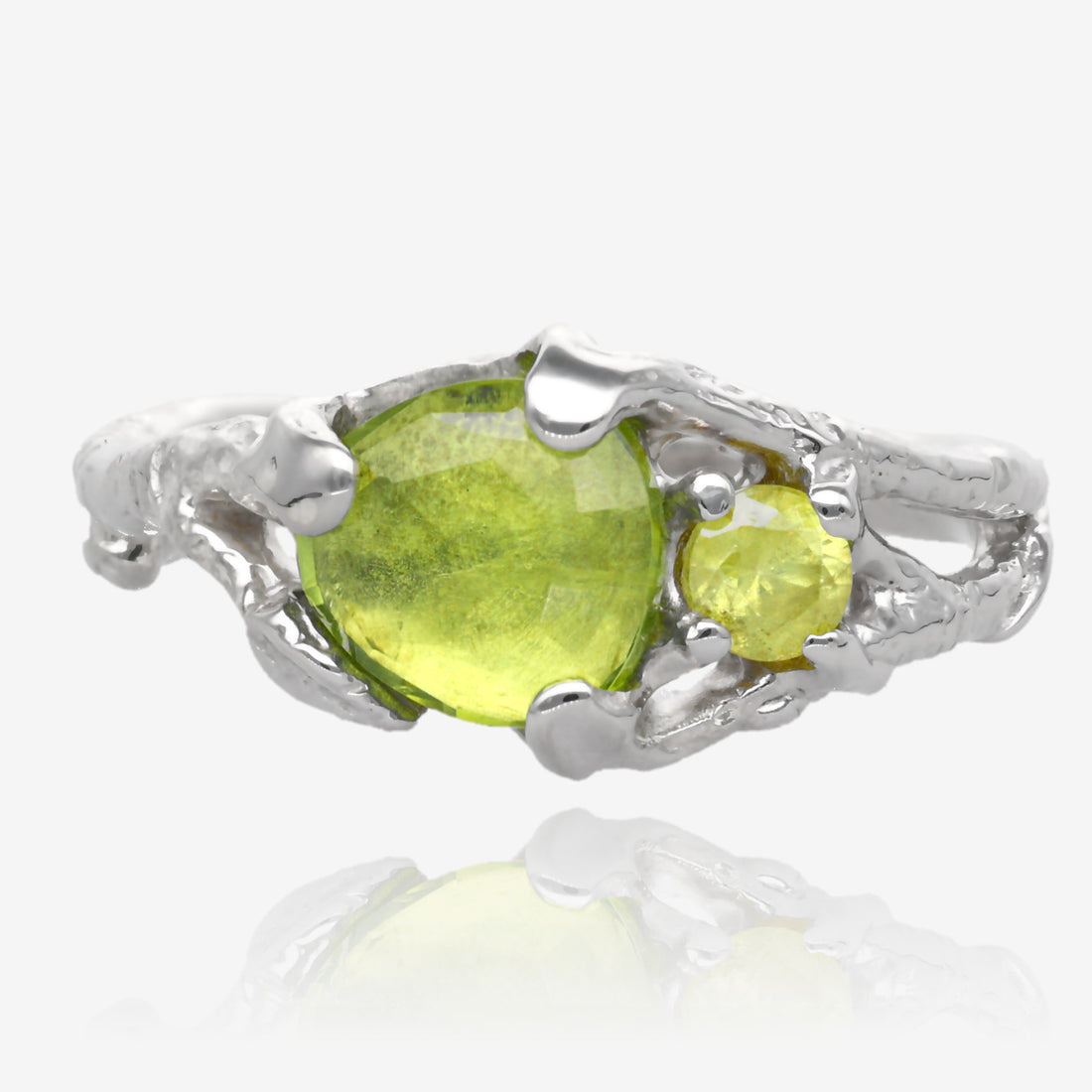 August Mornings Peridot Twig Ring