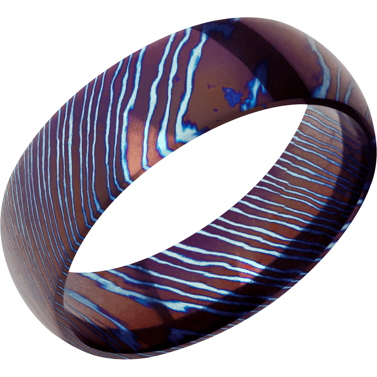 Titanium Damascus + Polish Finish