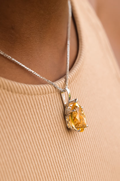 Sundrop Citrine Scroll Edge Pendant