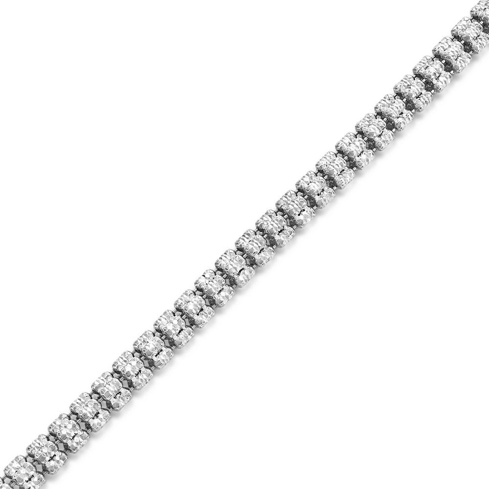 Sterling Silver 5mm Diamond Cut Ice Chain - Rhodium Plated