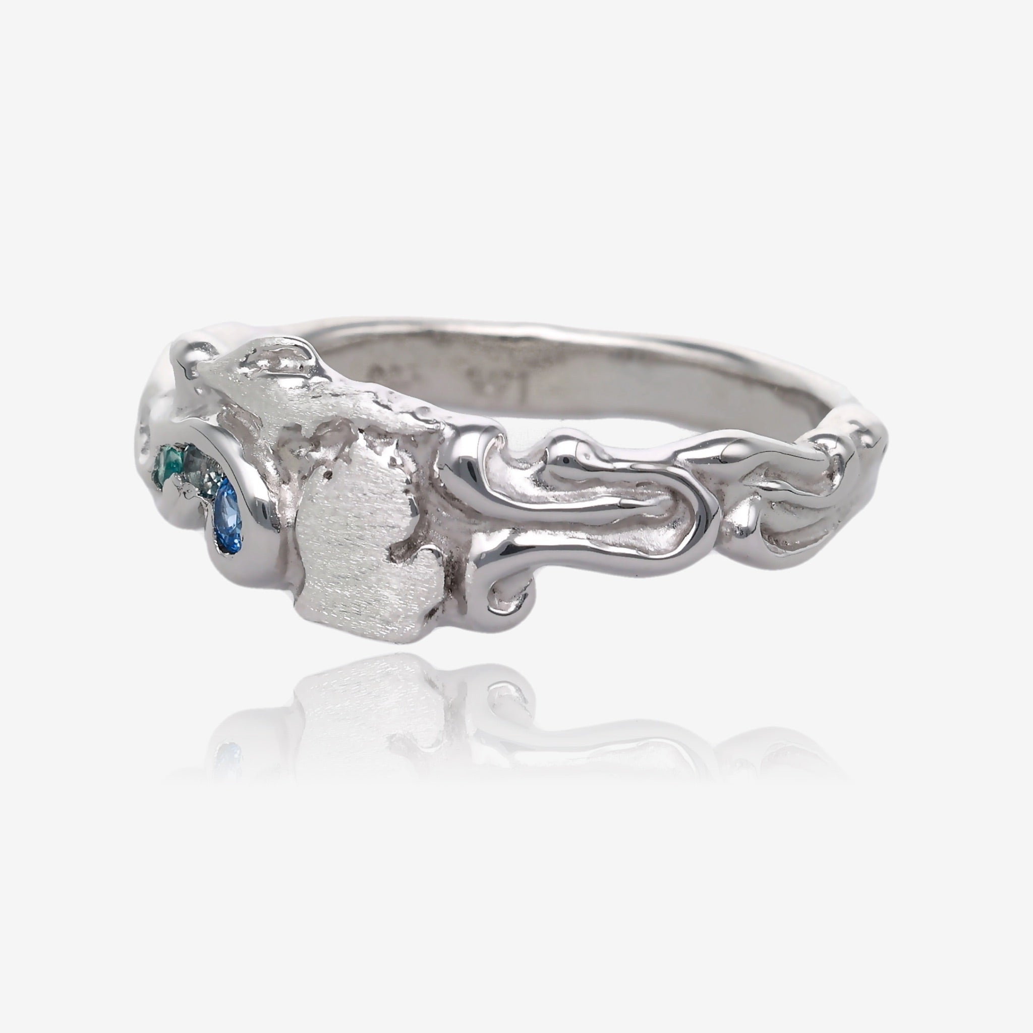 Topaz Waters Michigan Silver Ring
