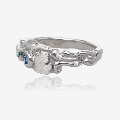 Topaz Waters Michigan Silver Ring