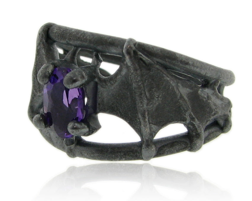 Ameythst Black Silver, Bat Ring