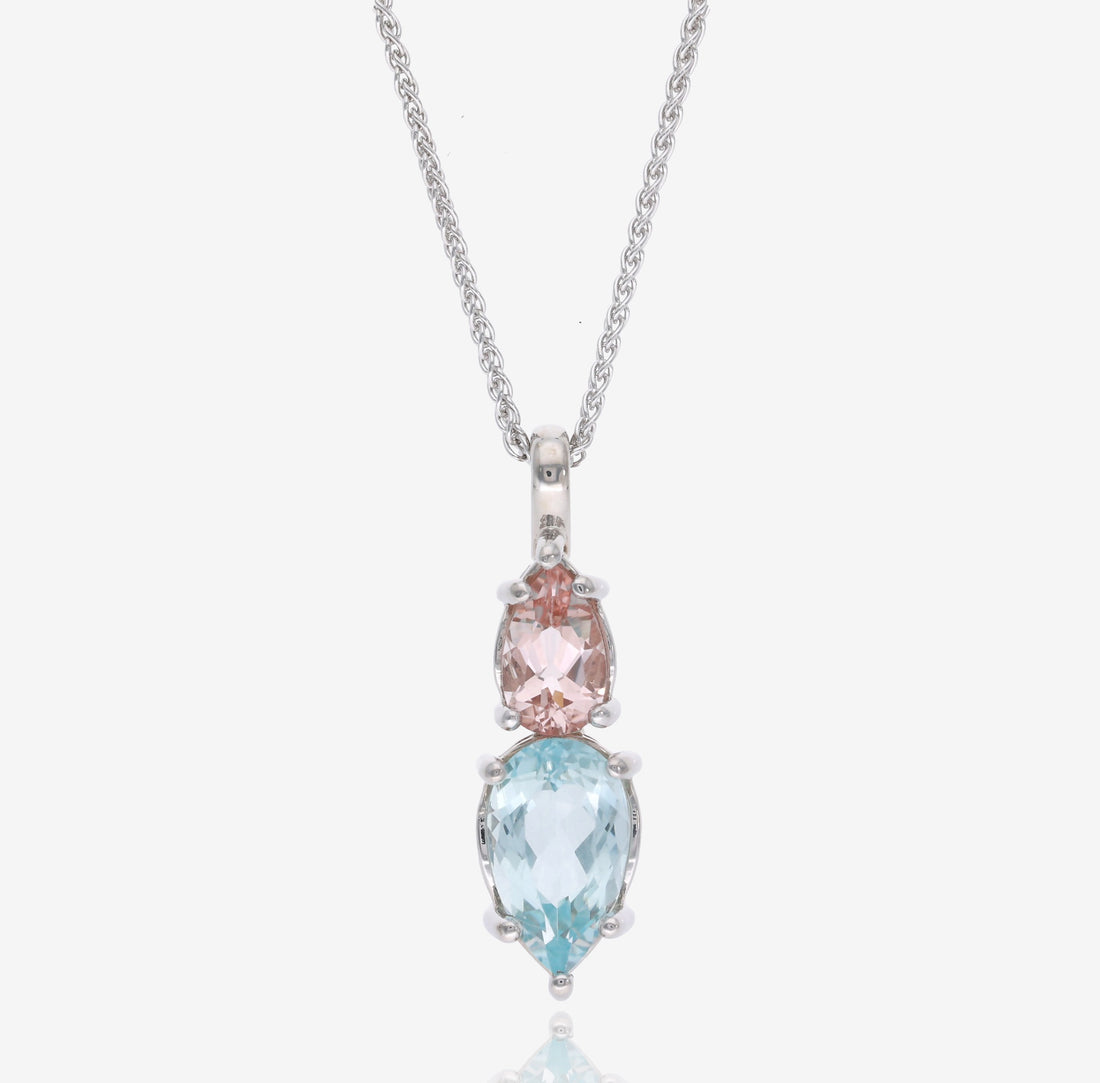 Double Beryl Pendant Blush and Blue