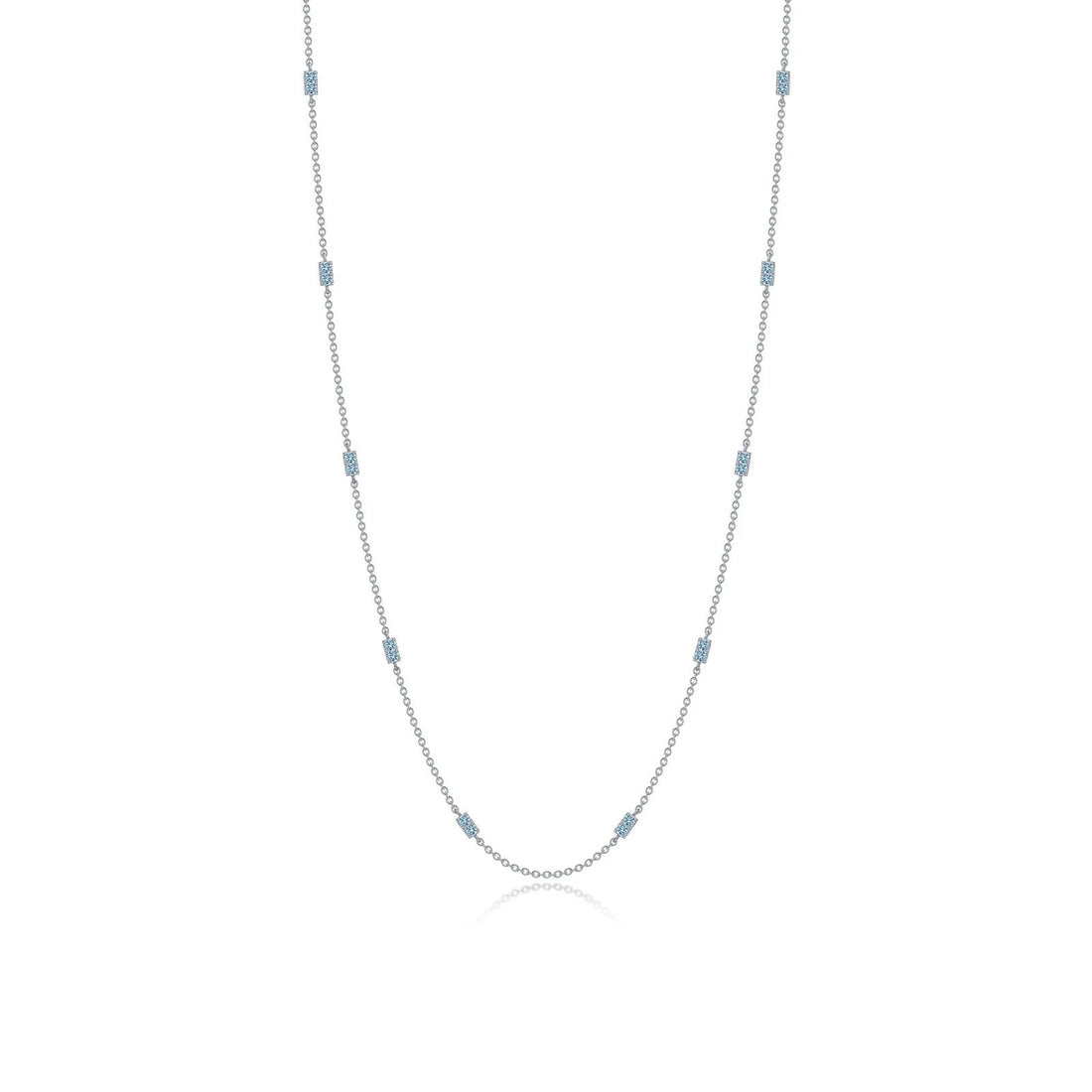 Blue Bars Stationary Sparkle Necklace