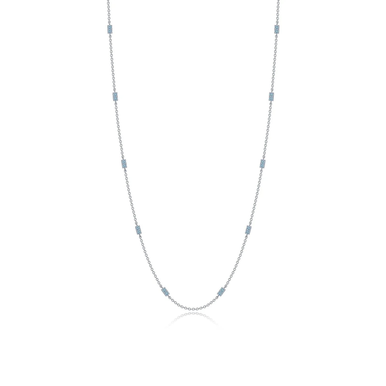 Blue Bars Stationary Sparkle Necklace