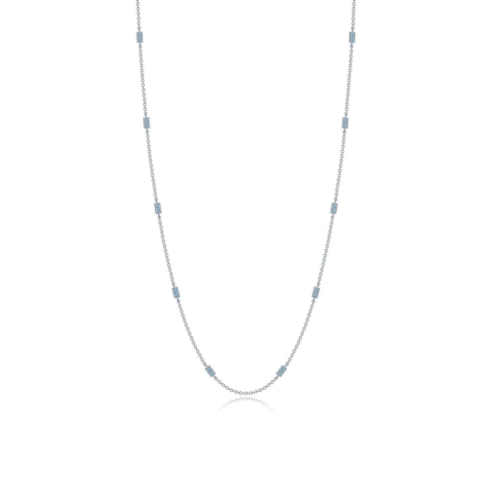 Blue Bars Stationary Sparkle Necklace