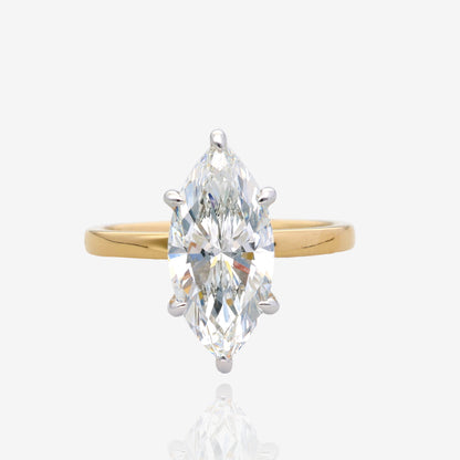 3ct Lab Grown Marquise Diamond Solitaire 14K Yellow Gold