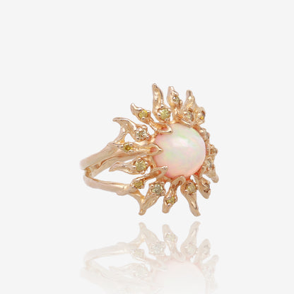 Solstice Opal and Yellow Diamond Ring