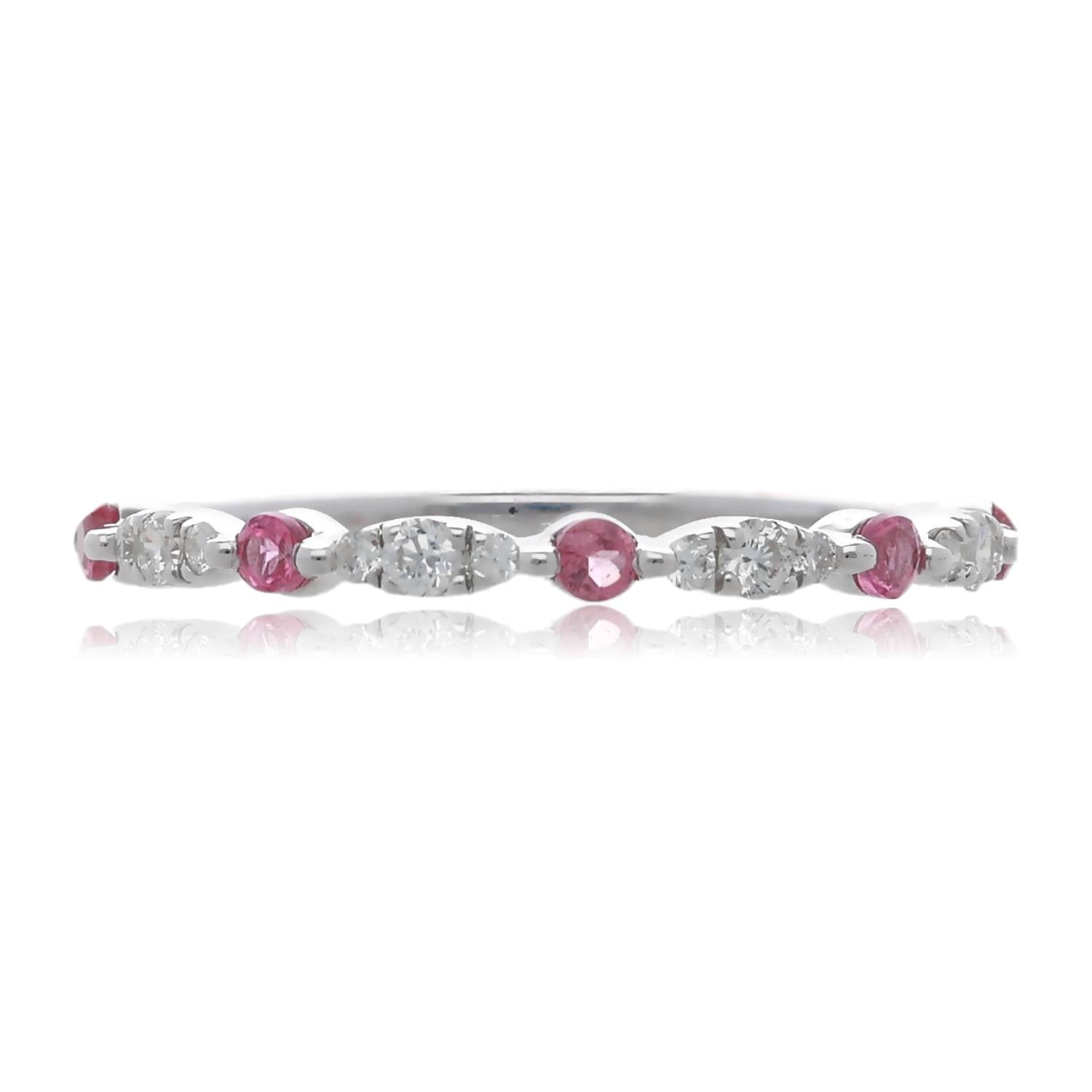 Stacking Gems White Gold Band