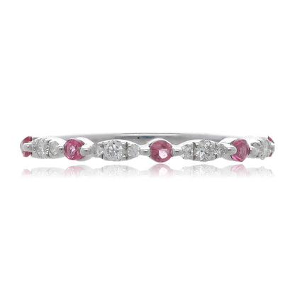 Stacking Gems White Gold Band