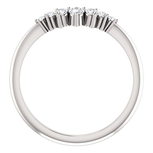 14kWhite Gold 1/5ct tdw Diamond Contour Band, Gentle Caress