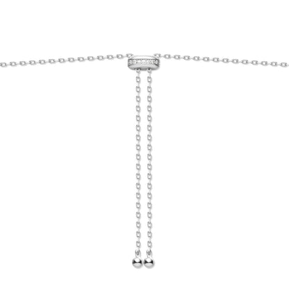 Silver Bezel Cubic Zirconia Station Necklace