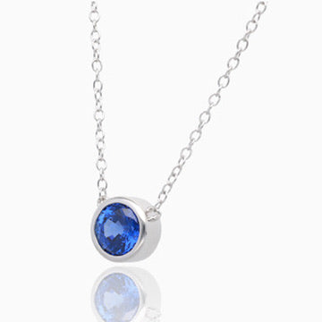 New Moon Sapphire Bezel Necklace