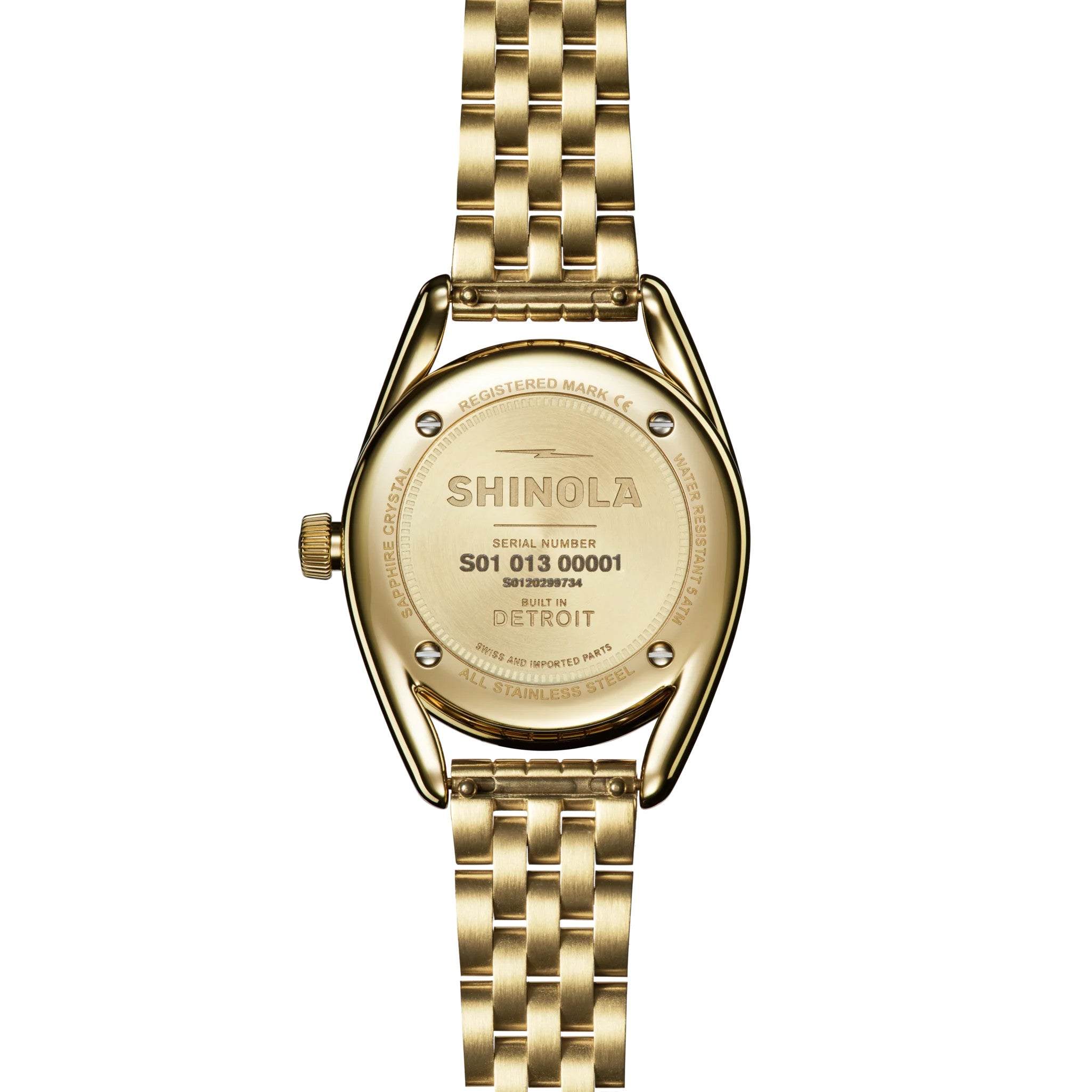 SHINOLA Ladies Derby Petoskey Yellow Tone Watch