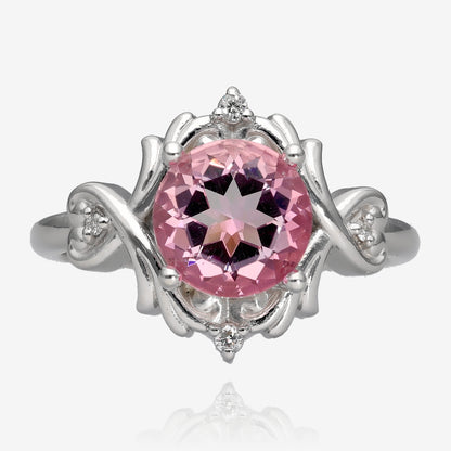 Malibu Pink Topaz and Diamond Ring