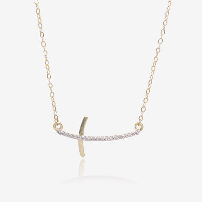Diamond Take Up Your Cross Gold Necklace