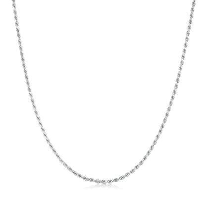 Silver Rope Twist Chain Necklace