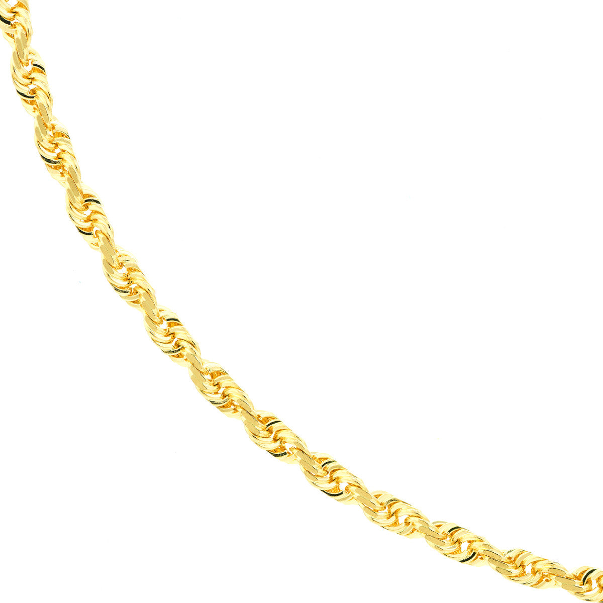 22&quot; 10K Yellow D/C Rope Chain