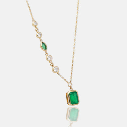 Emerald Afterglow Diamond Necklace