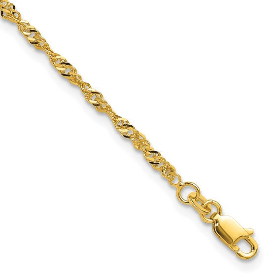 Gold Tone Sterling Silver Anklet