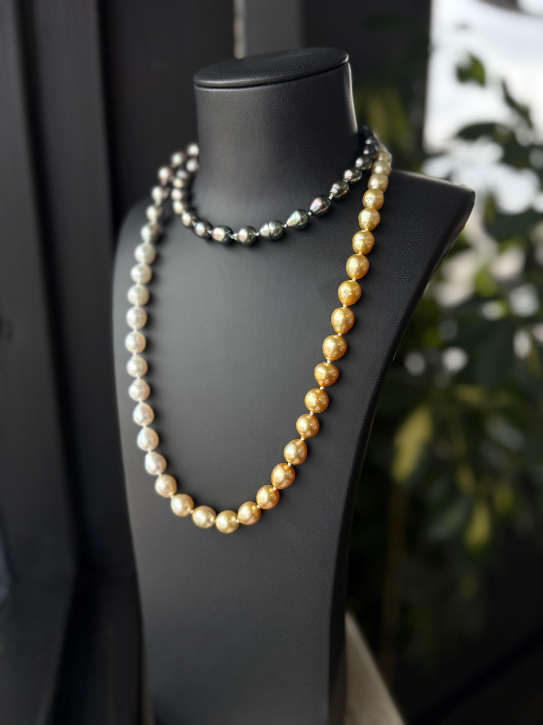Black, White and Golden Strand South Sea Pearls