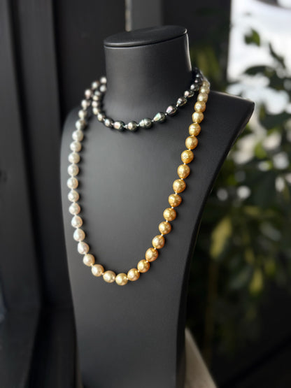 Black, White and Golden Strand South Sea Pearls