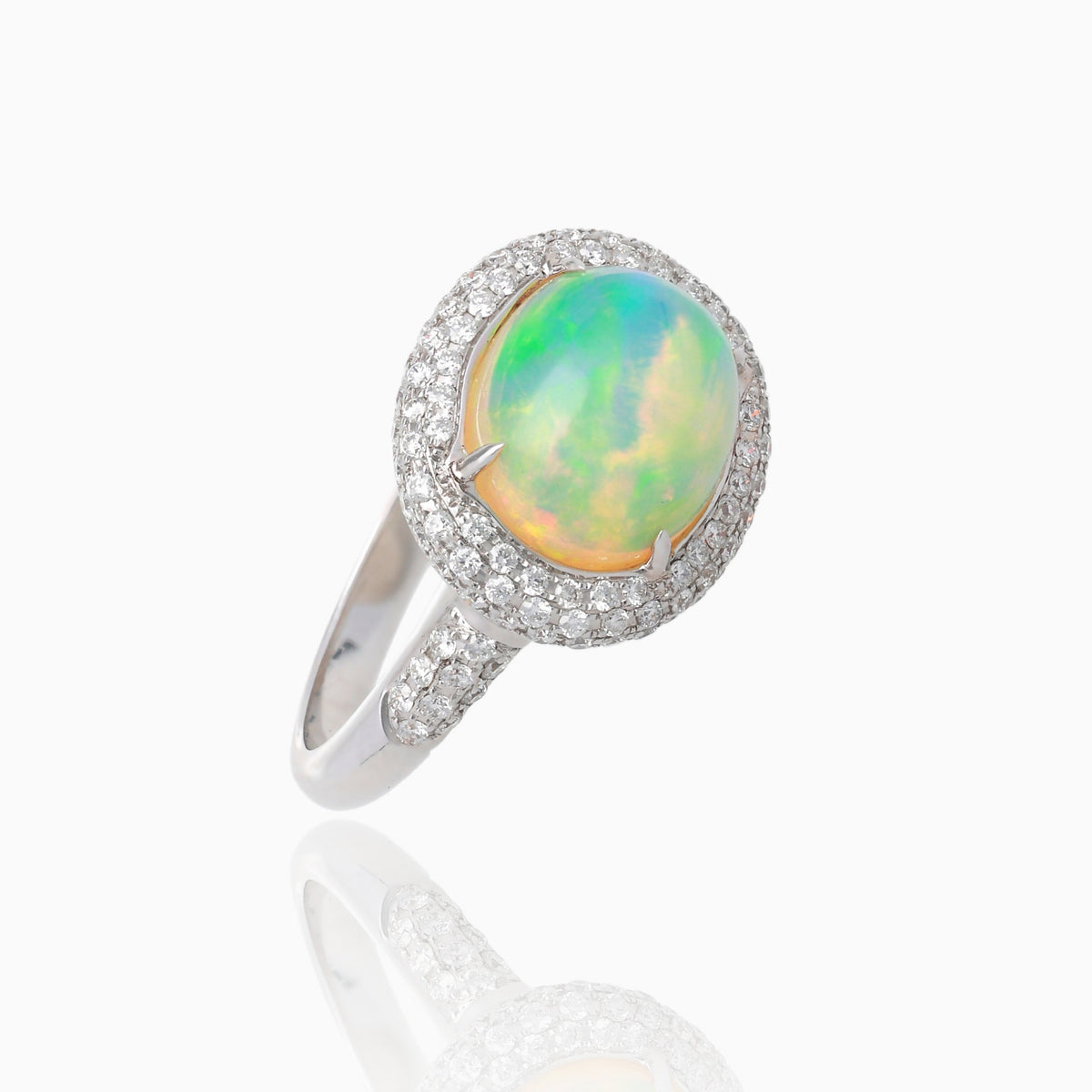 Aura Pavé Opal Ring