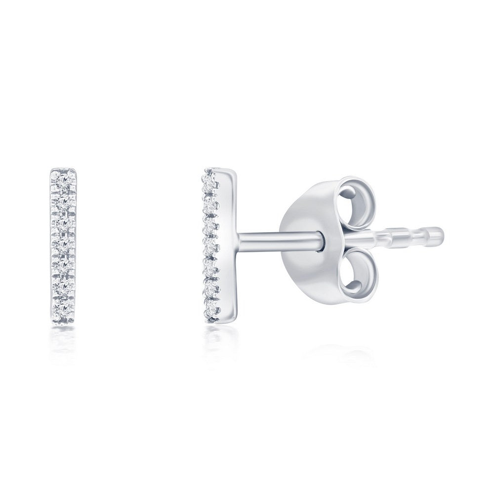 Stackable Sparkling Diamond Silver Stud
