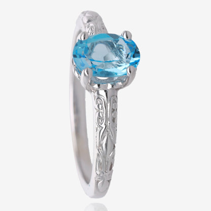 Blue Topaz Darcy Ring in Silver