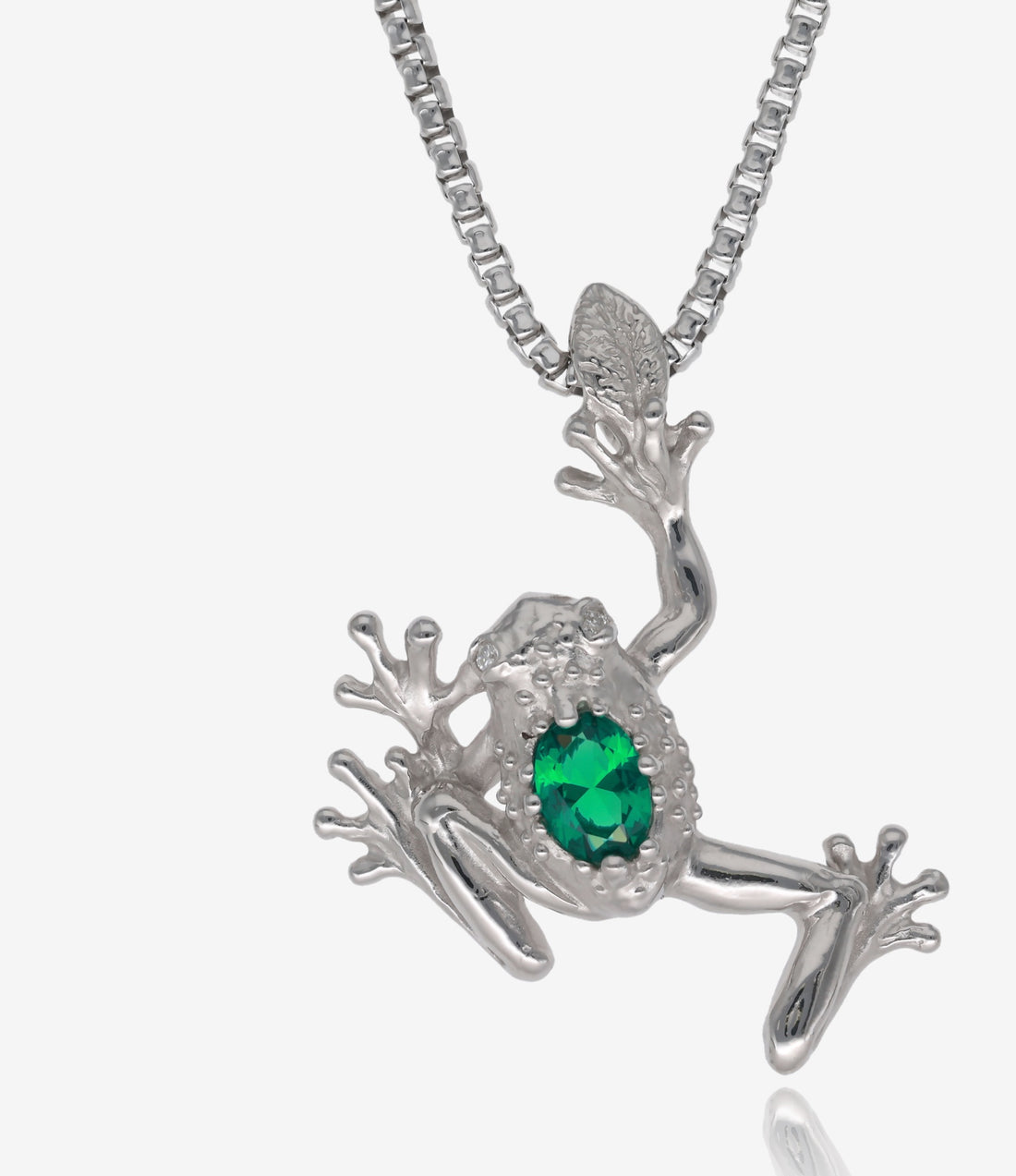 Hop on Over Frog Pendant with Emerald