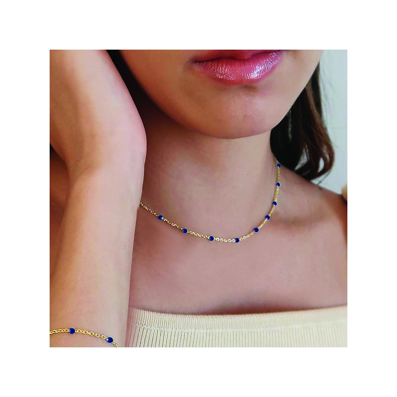 Layers of Lapis Gold Plated Bead