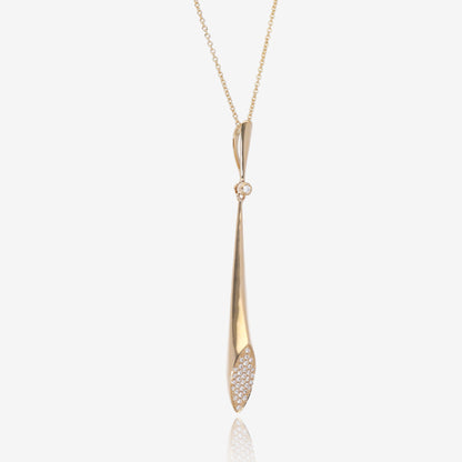 Bubbly Flute: 14K Yellow Gold Diamond Pendant