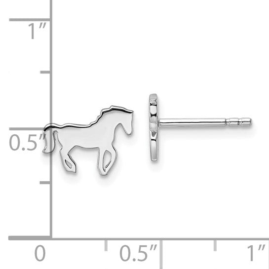 Stable Stars Sterling Silver Horse Stud Earrings