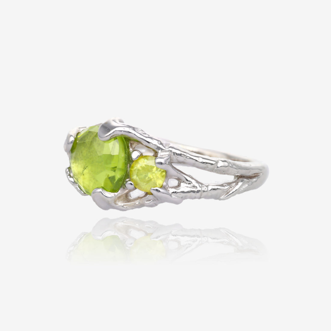 August Mornings Peridot Twig Ring