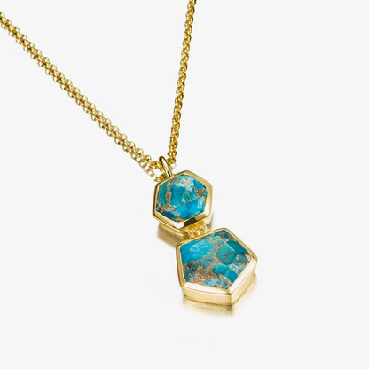 Atlas Hexagonal Mosaic Turquoise Bezel