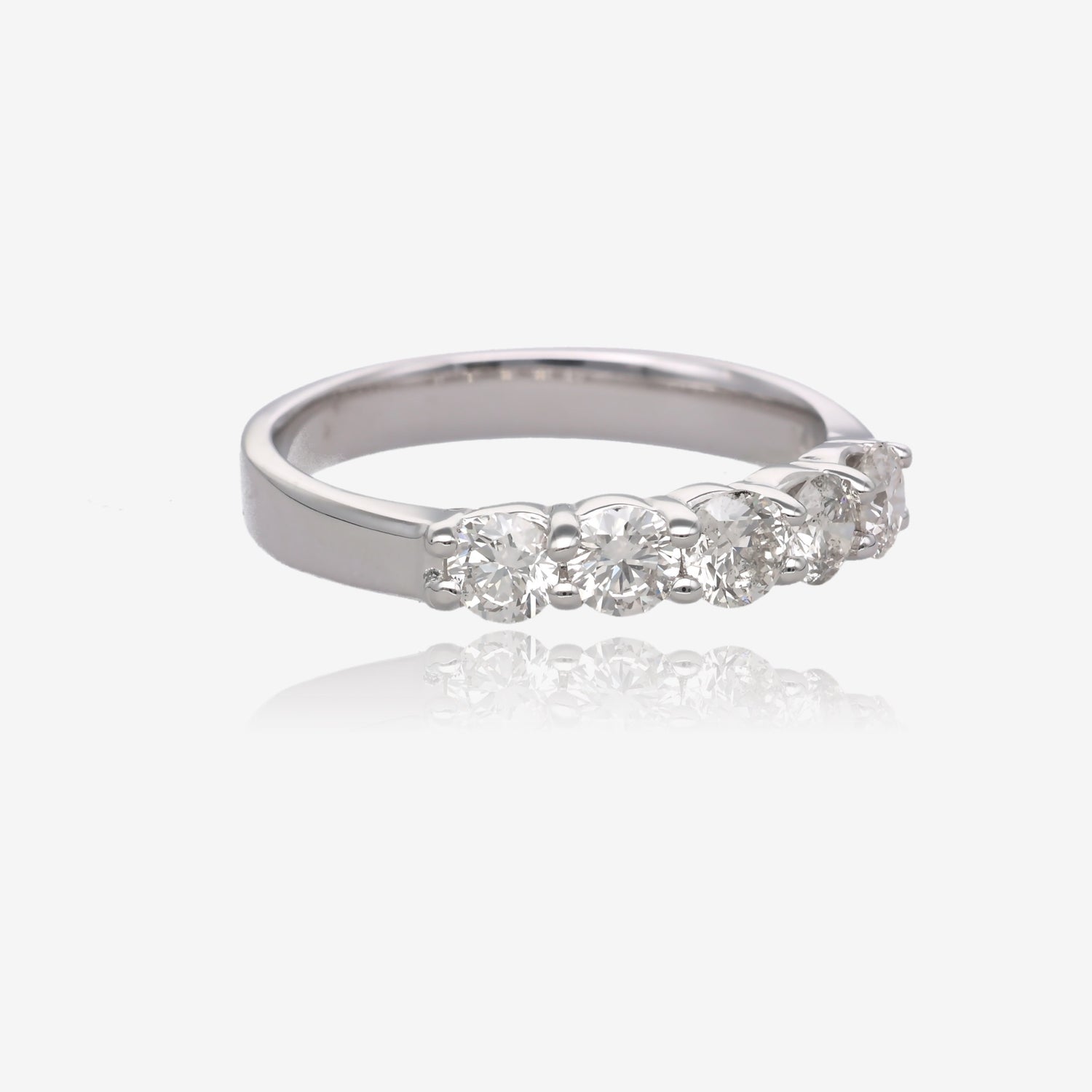 Luna Five Diamond Ring in 14K White Gold