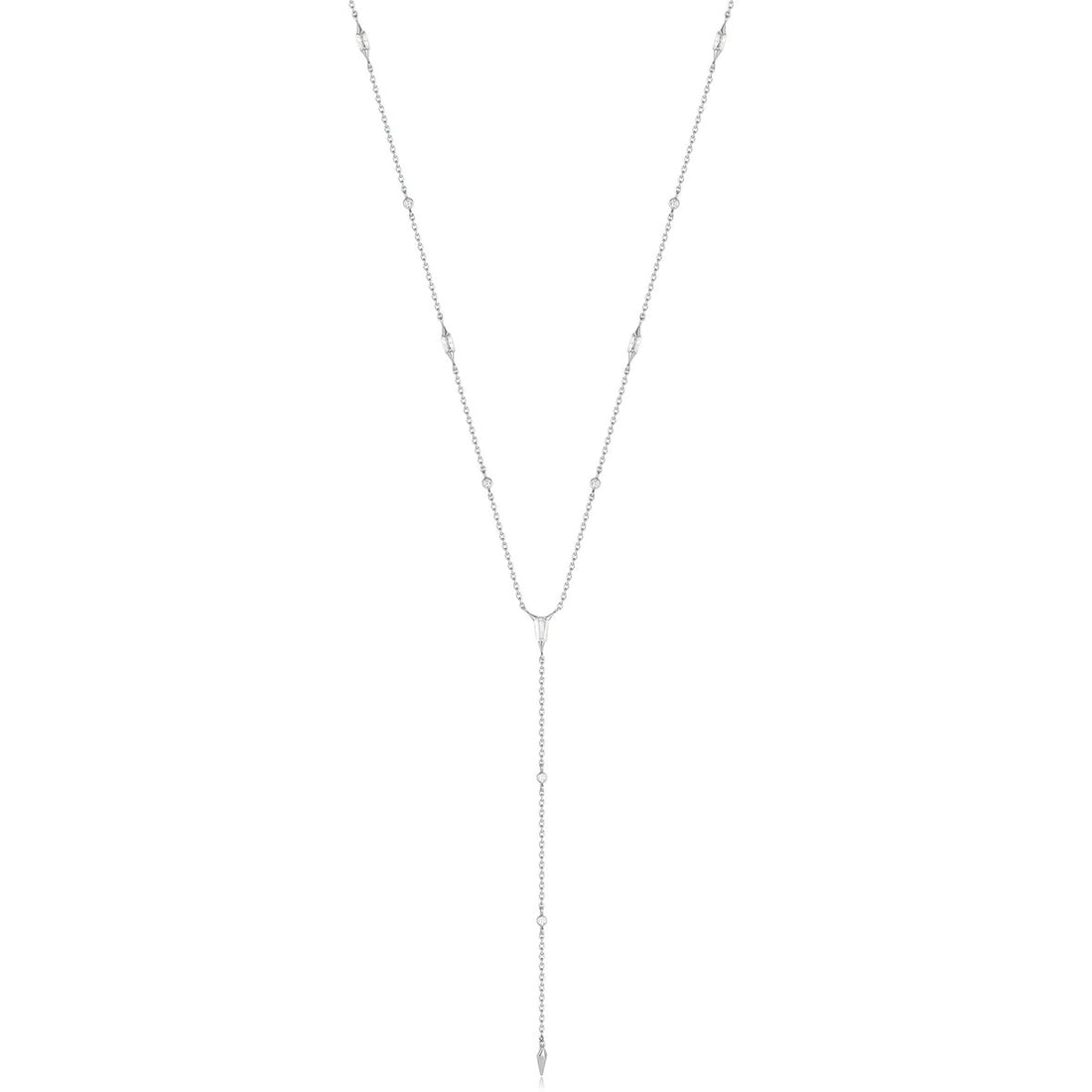 Silver Sparkle Point Y Necklace