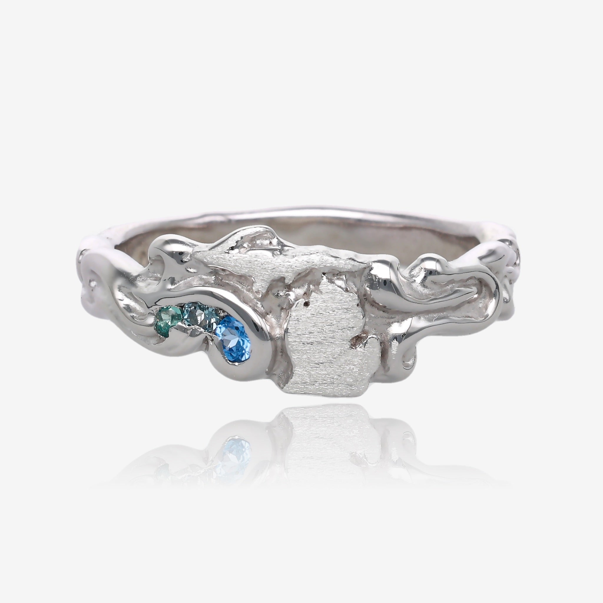 Topaz Waters Michigan Silver Ring