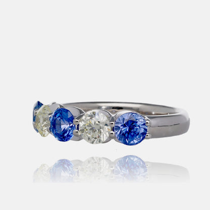 Sapphire Symphony Diamond Ring