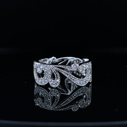 .75ct Paisley Eternity Diamond White Gold Band Size 7